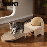 Rascador Multifuncional de Madera JAJAPET | Alfombra + Bola Sisal para Gatos