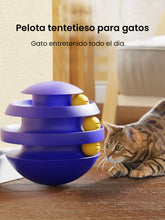 Juguete Tentetieso para Gatos: Diseño Esférico que Nunca se Cae - Diversión Giratoria de 3 Niveles