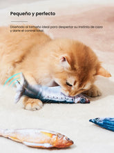 Pez Eléctrico Interactivo para Gatos - Juguete con Movimiento Biónico, Carga Type-C y Funda Lavable (Incluye Catnip)