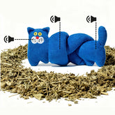 JAJAPET Juguete Interactivo 100 cm con Catnip, Campana y Papel Crujiente – Gato Azul Multiuso para Gatos y Perros