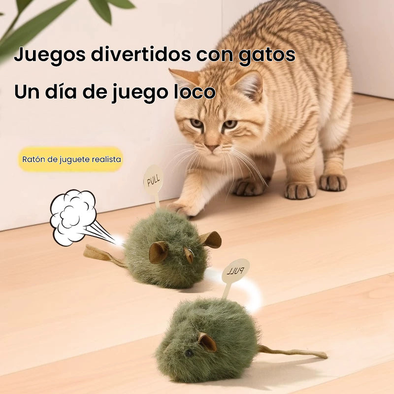 Ratón de Juguete Realista para Gatos: Interactivo, con Sensor de Sonido y Felpa Resistente