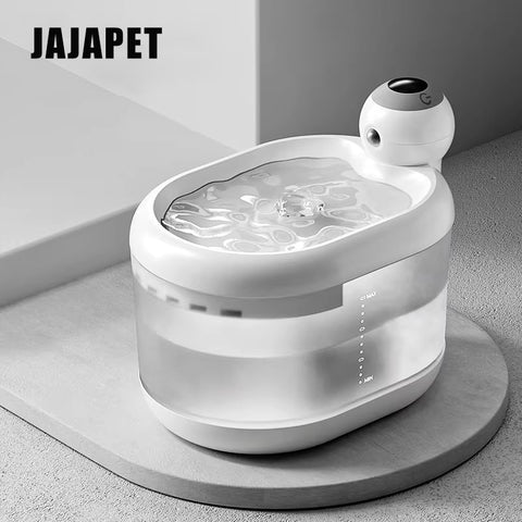 JAJAPET Fuente de Agua Inalámbrica para Mascotas — 2.2 L, Filtración Cuádruple, Sensor Inteligente y Motor Extraíbl