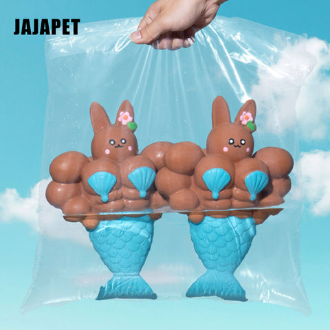 JAJAPET Juguete Conejita Sirena de Látex Chillón, Resistente a Mordidas, Limpia Dientes para Perros