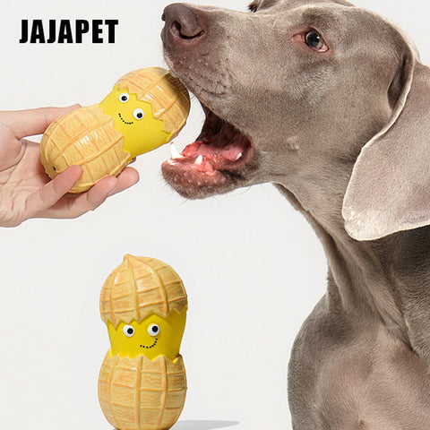 “Maní Sonriente” – Juguete de Látex Natural con Silbato para Perros