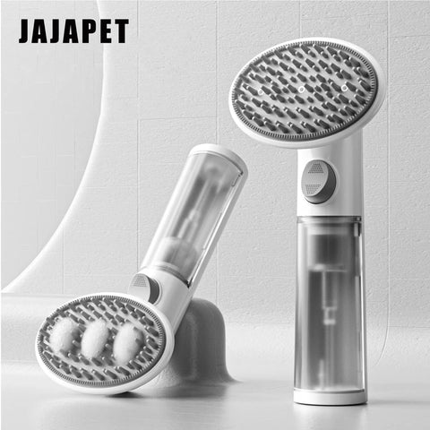 Cepillo 3 en 1 para Mascotas – Dispensador de Mousse, Masaje y Eliminación de Pelo con Cerdas de Silicona Largas y Cortas