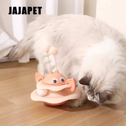 Trompo Interactivo 360° para Gatos, Bola Oscilante y Pista Deslizante Antivuelco