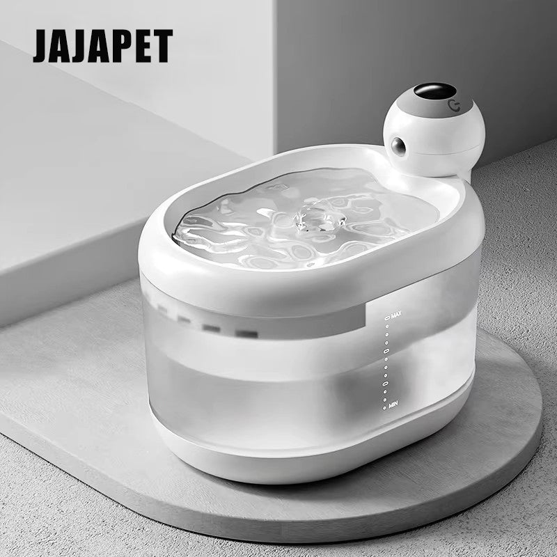 JAJAPET Fuente de Agua Inalámbrica para Mascotas — 2.2 L, Filtración Cuádruple, Sensor Inteligente y Motor Extraíbl