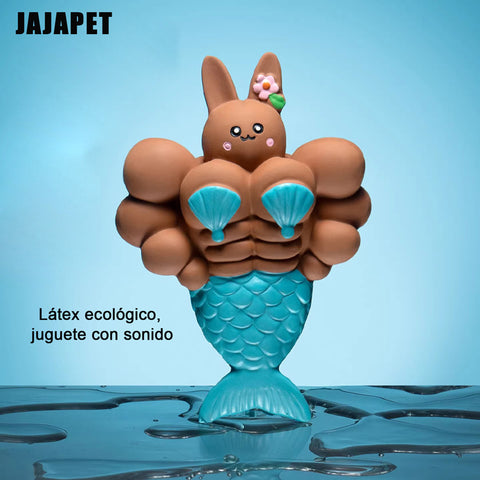 JAJAPET Juguete Conejita Sirena de Látex Chillón, Resistente a Mordidas, Limpia Dientes para Perros