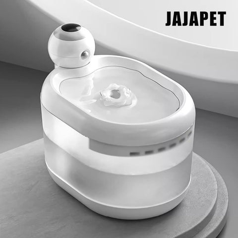 JAJAPET Fuente de Agua Inalámbrica para Mascotas — 2.2 L, Filtración Cuádruple, Sensor Inteligente y Motor Extraíbl
