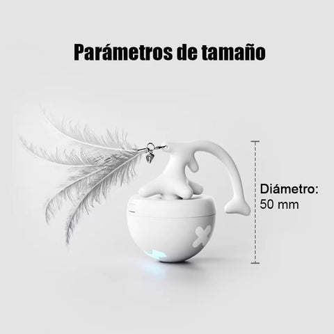 Pelota Giratoria Automática con Cola de Espina de Pescado Juguete Interactivo Inteligente para Gatos