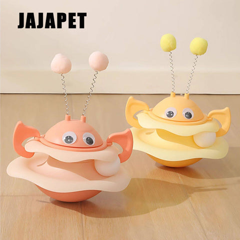 Trompo Interactivo 360° para Gatos, Bola Oscilante y Pista Deslizante Antivuelco