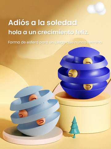 Juguete Tentetieso para Gatos: Diseño Esférico que Nunca se Cae - Diversión Giratoria de 3 Niveles