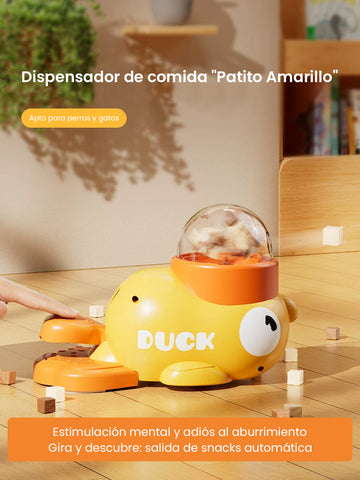 Dispensador de Comida Interactivo "Patito Amarillo": Juguete Educativo para Perros y Gatos, Alivia el Aburrimiento y el Estrés