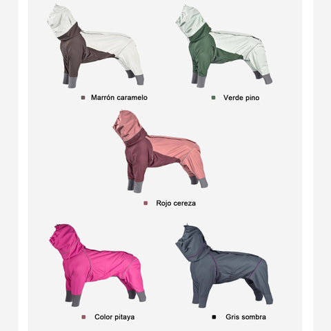 Traje impermeable de 4 patas para perros Ligero, transpirable y apto para todo clima