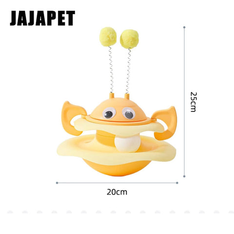 Trompo Interactivo 360° para Gatos, Bola Oscilante y Pista Deslizante Antivuelco