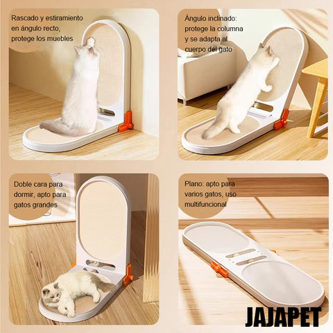 JAJAPET Rascador Plegable 90°/135°/180° para Gatos – Núcleo Reemplazable, Pista con Pelotas, Modelo Grande 130 cm