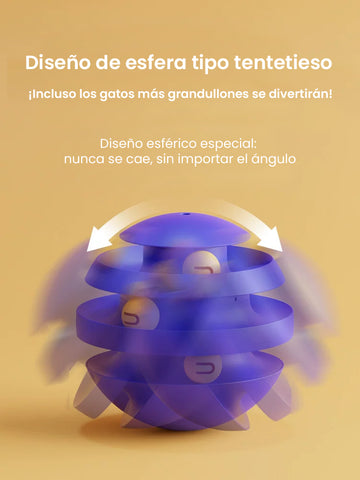 Juguete Tentetieso para Gatos: Diseño Esférico que Nunca se Cae - Diversión Giratoria de 3 Niveles