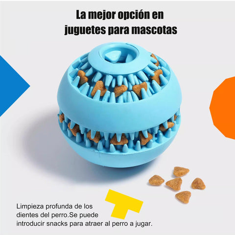 Pelota Dispensadora de Premios 2 en 1 — Limpieza Dental + Masticación Antiestrés para Perros