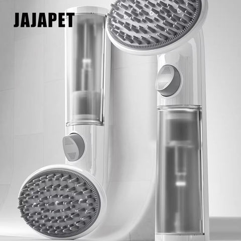 Cepillo 3 en 1 para Mascotas – Dispensador de Mousse, Masaje y Eliminación de Pelo con Cerdas de Silicona Largas y Cortas