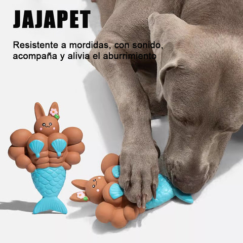 JAJAPET Juguete Conejita Sirena de Látex Chillón, Resistente a Mordidas, Limpia Dientes para Perros