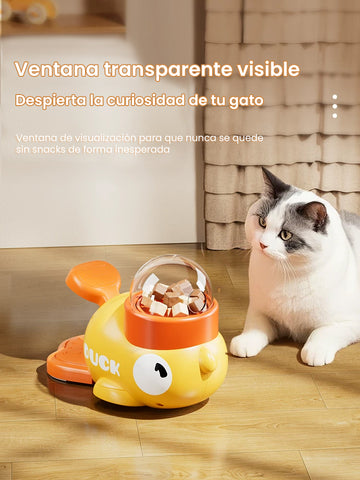 Dispensador de Comida Interactivo "Patito Amarillo": Juguete Educativo para Perros y Gatos, Alivia el Aburrimiento y el Estrés