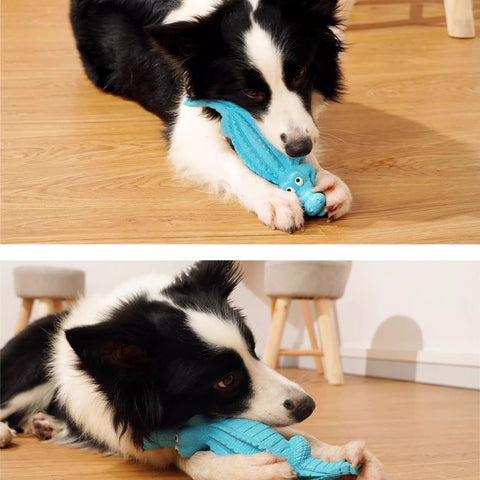 Juguete Cocodrilo de Goma con Sonido — Súper Resistente a Mordidas, Agradable Aroma a Carne