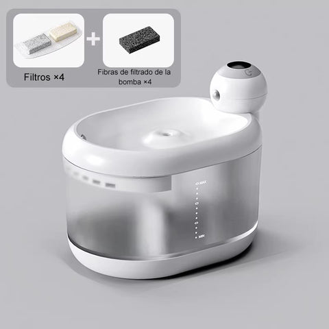 JAJAPET Fuente de Agua Inalámbrica para Mascotas — 2.2 L, Filtración Cuádruple, Sensor Inteligente y Motor Extraíbl