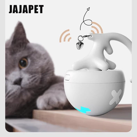 Pelota Giratoria Automática con Cola de Espina de Pescado Juguete Interactivo Inteligente para Gatos