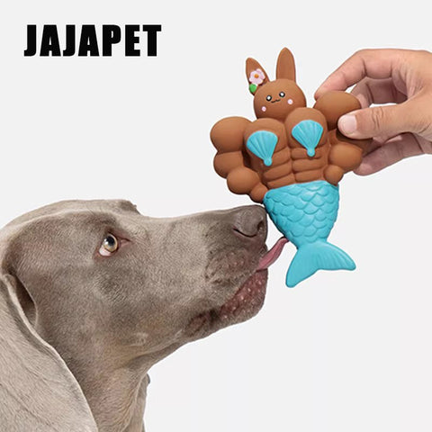 JAJAPET Juguete Conejita Sirena de Látex Chillón, Resistente a Mordidas, Limpia Dientes para Perros