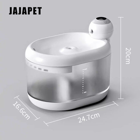 JAJAPET Fuente de Agua Inalámbrica para Mascotas — 2.2 L, Filtración Cuádruple, Sensor Inteligente y Motor Extraíbl