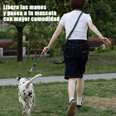 Correa 4-en-1 Manos Libres Nylon Premium, Hebilla 360° de Aluminio, Ajuste 120-200 cm para Paseos Sin Esfuerzo