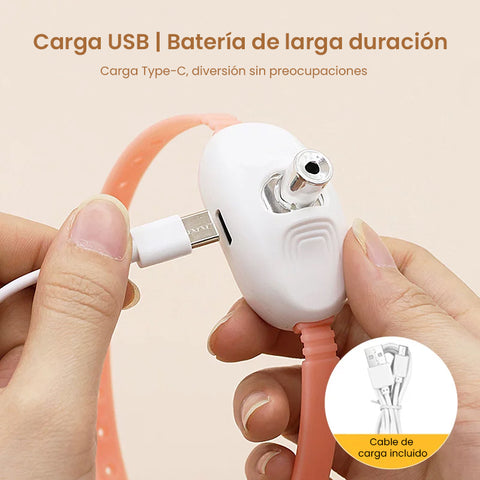 Collar Láser Inteligente para Gatos: Recargable, 2 Modos y Uso Manual | ¡Adiós al Aburrimiento!