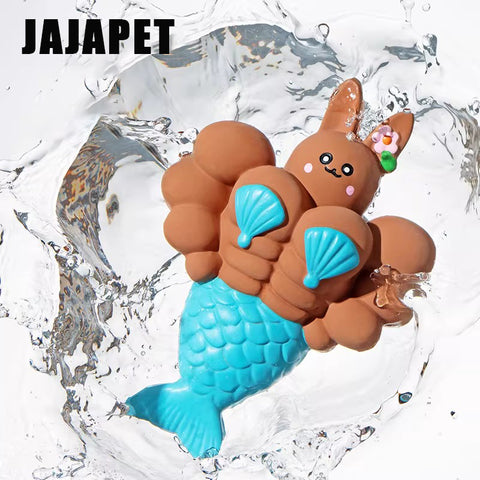 JAJAPET Juguete Conejita Sirena de Látex Chillón, Resistente a Mordidas, Limpia Dientes para Perros
