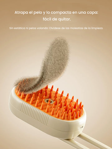 Cepillo 3 en 1 de Nano-Spray para Mascotas: Limpieza, Masaje y Deslanado Profesional