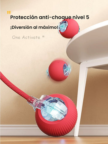 Pelota Interactiva Inteligente para Gatos - Juguete Automático con Láser y Cola, Carga USB-C, Juguete de Autogiro para el Aburrimiento