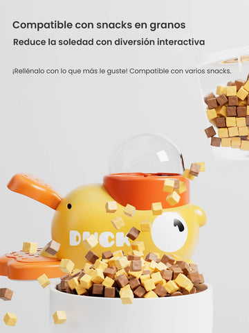 Dispensador de Comida Interactivo "Patito Amarillo": Juguete Educativo para Perros y Gatos, Alivia el Aburrimiento y el Estrés