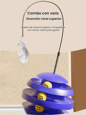 Juguete Tentetieso para Gatos: Diseño Esférico que Nunca se Cae - Diversión Giratoria de 3 Niveles
