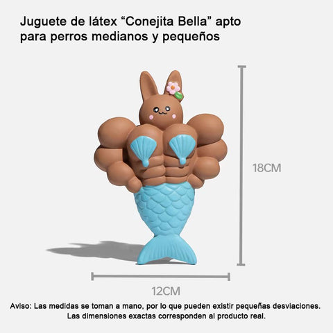 JAJAPET Juguete Conejita Sirena de Látex Chillón, Resistente a Mordidas, Limpia Dientes para Perros