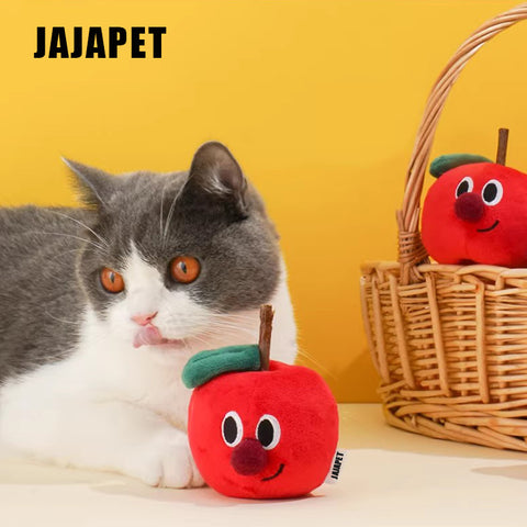 JAJAPET Juguete Manzana Felpa, Catnip & Hoja Crujiente para Gatos
