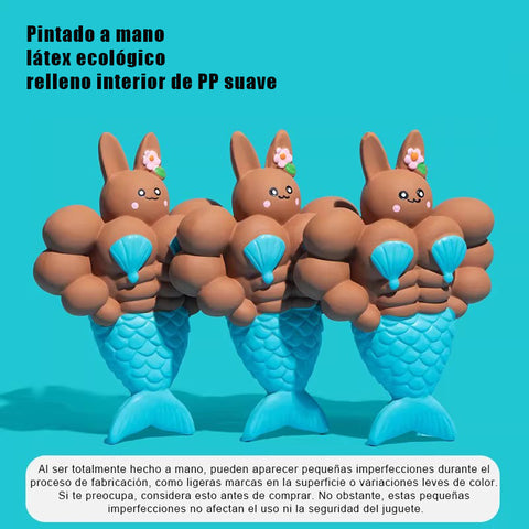 JAJAPET Juguete Conejita Sirena de Látex Chillón, Resistente a Mordidas, Limpia Dientes para Perros