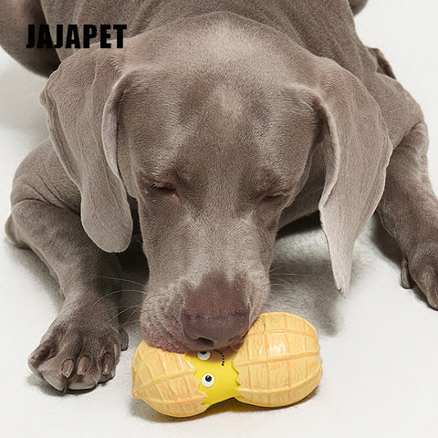 “Maní Sonriente” – Juguete de Látex Natural con Silbato para Perros