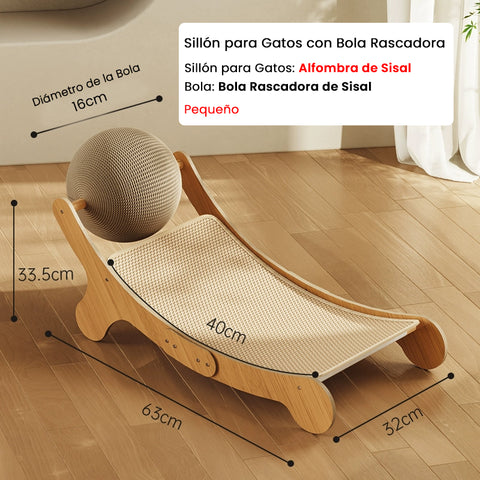 Cat Scratching Ball with Sisal – Vertical Cat Scratch Board & Play Center