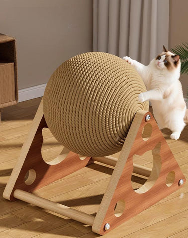 Cat Scratching Ball with Sisal – Vertical Cat Scratch Board & Play Center