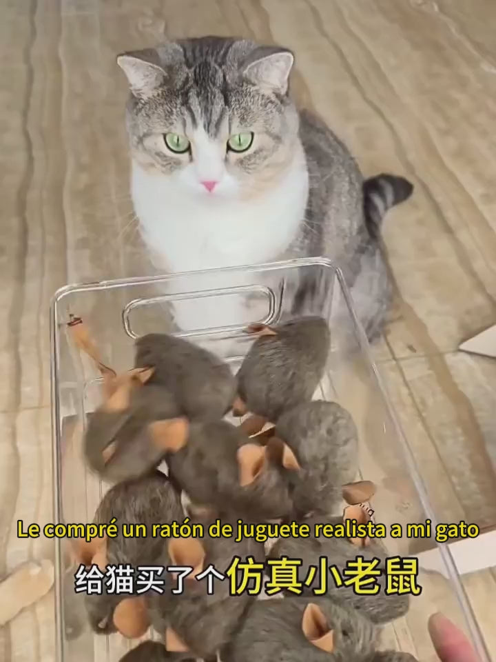 Ratón de Juguete Realista para Gatos: Interactivo, con Sensor de Sonido y Felpa Resistente
