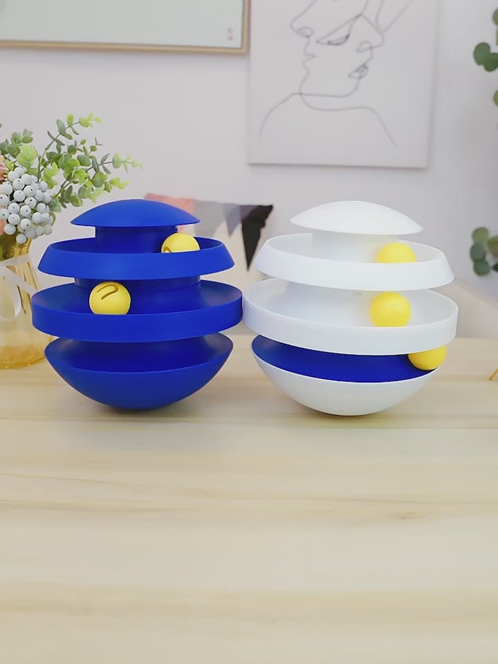 Juguete Tentetieso para Gatos: Diseño Esférico que Nunca se Cae - Diversión Giratoria de 3 Niveles